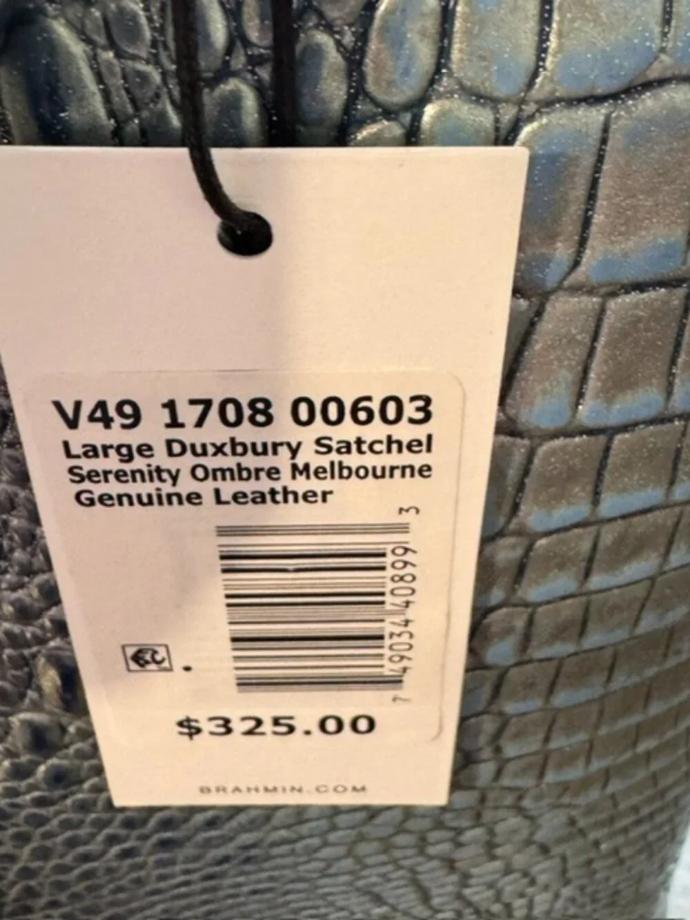 Brahmin Large Duxbury Satchel Serenity Ombre Blue Melbourne Leather NWT